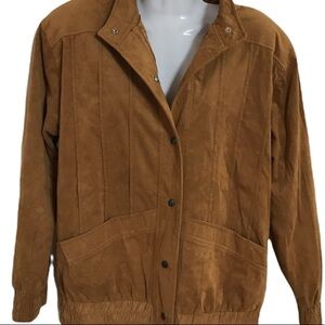 Vintage Caramel Tan faux Suede Jacket